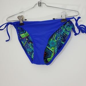 Xhilaration Blue Bikini Bottoms, Size Large
